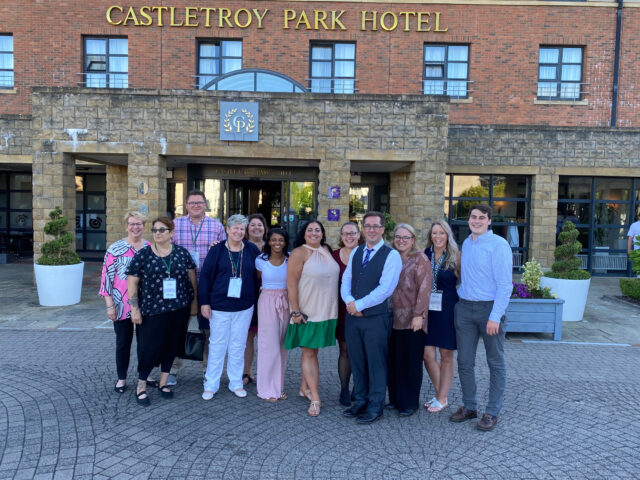 A group of staff attends the 2022 IPWSO Conference in Ireland