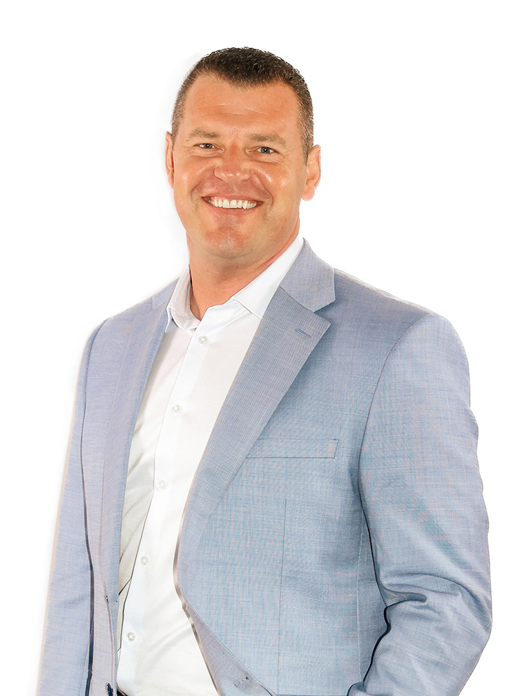 Man standing in gray suit, formal
